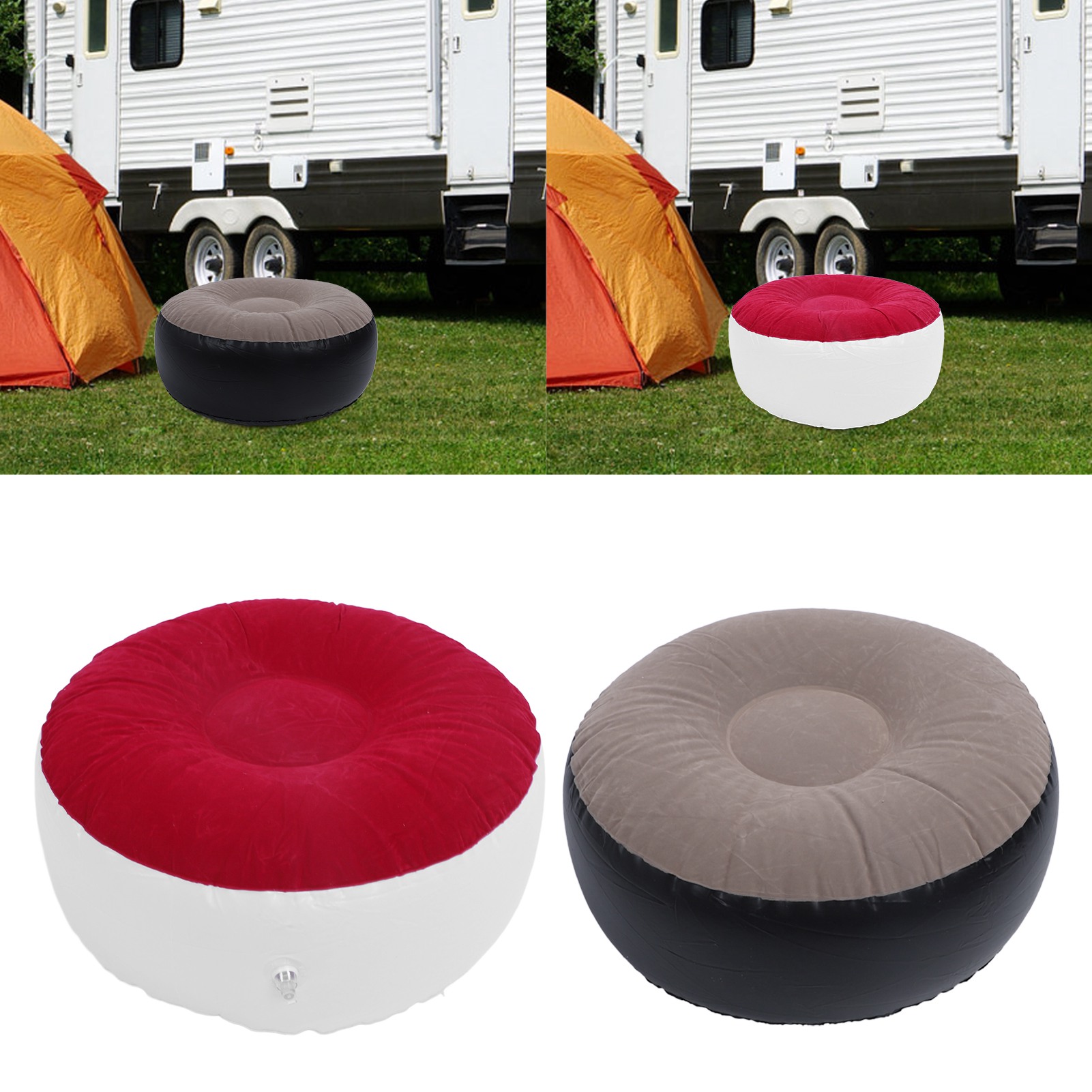 Outdoor Furniture Sales - Inflatable Flocking Stool Multipurpose Lightweight Portable