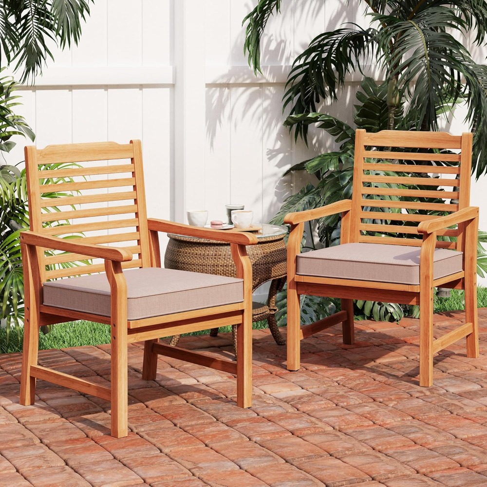 Outdoor Furniture Oil Teak - 2 Pieces Acacia Wood Outdoor Dining
