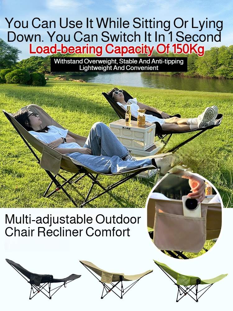Outdoor Furniture Lounge Chair - Portable Folding Recliner Beach Chair Leg