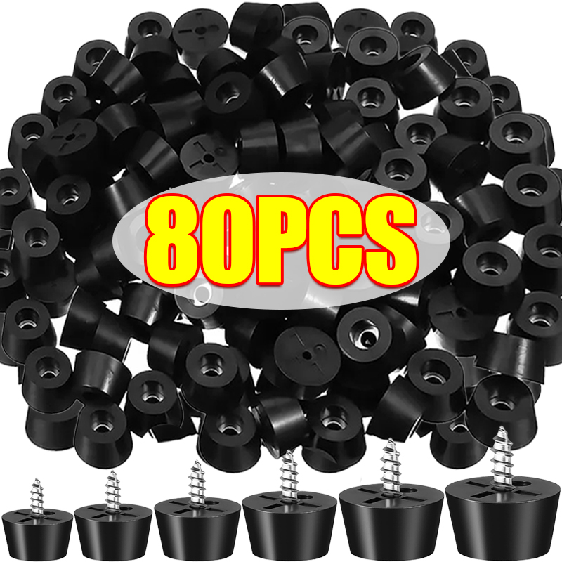 Outdoor Furniture Leg Protectors - 80/8pcs Rubber Pads Floor Protectors Non-slip