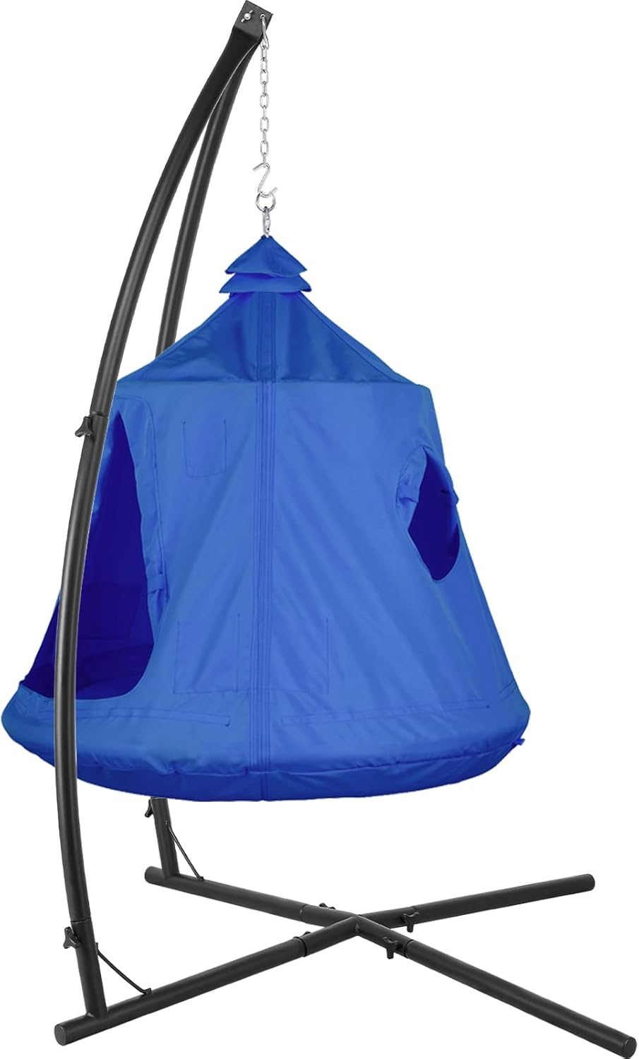 Outdoor Furniture Egg Chair - X-Shaped Hanging Tree Tent w/ Swing