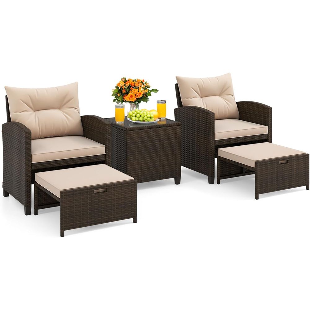 Outdoor Furniture Lounge Chair - 5-Piece Outdoor Patio Furniture Set with