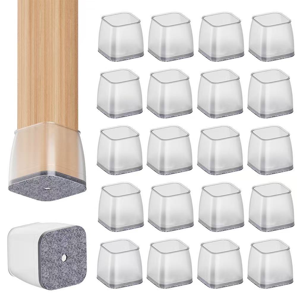 Outdoor Furniture Leg Protectors - 8/16/24PCS Frosted Square Furniture Leg Protectors