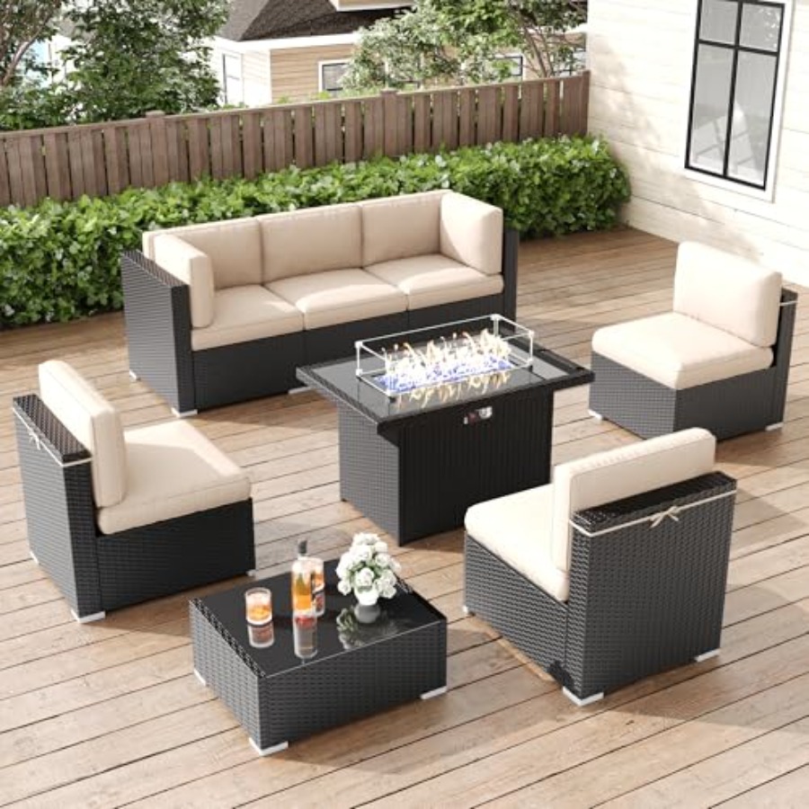 Outdoor Furniture With Fire Pit Table - Patio furniture set for outdoor living