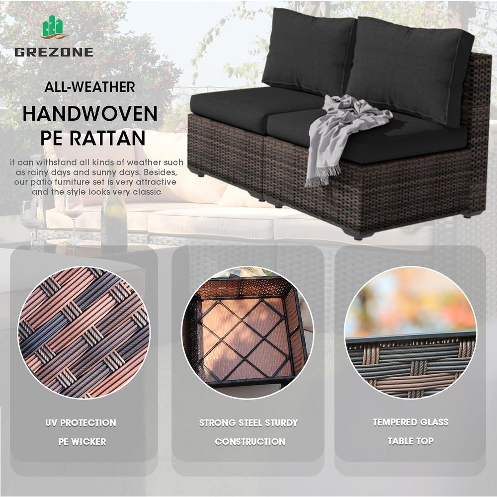 13-Piece Outdoor Sectional Pat - Outdoor Furniture With Fire Pit Table avaliação e preço