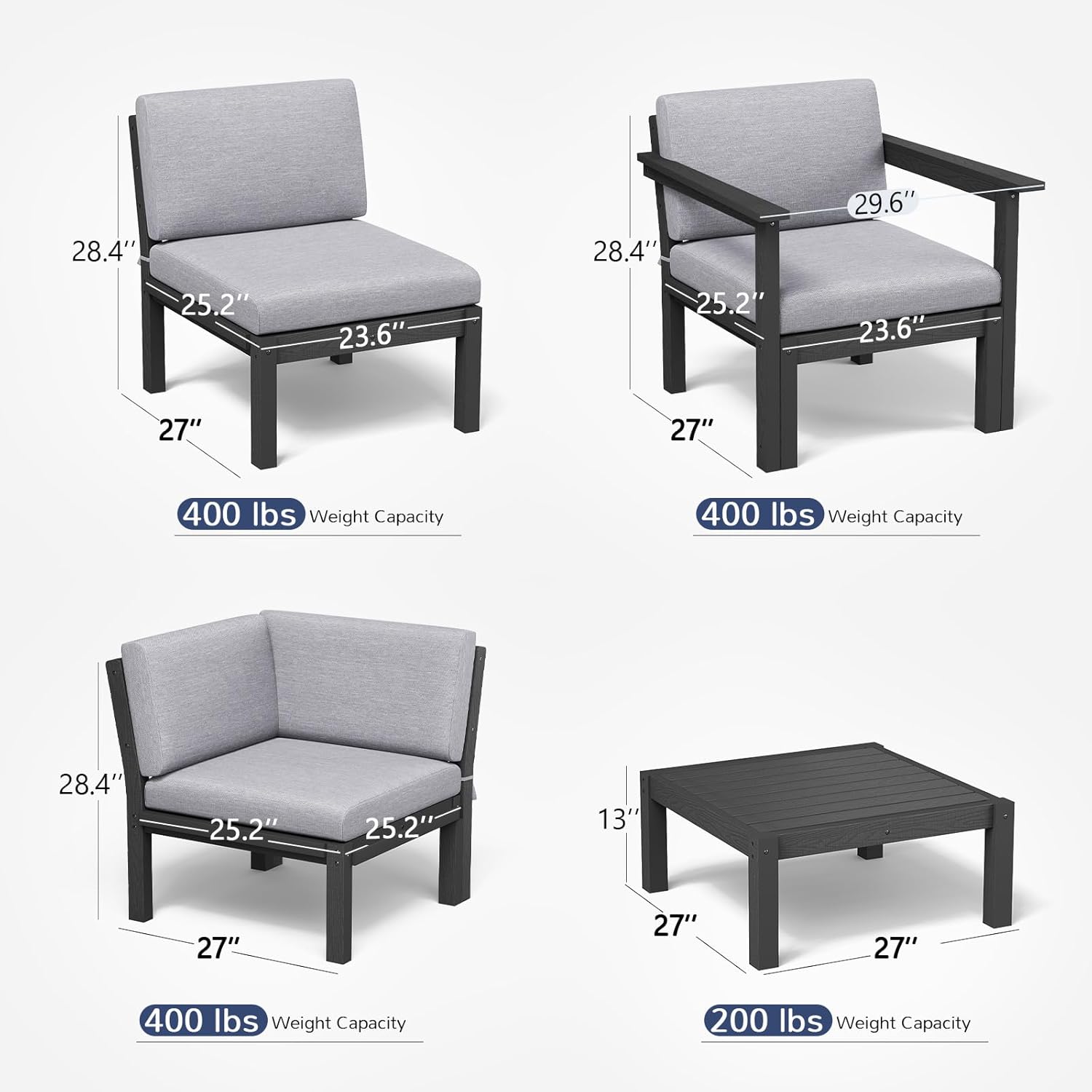 6-Piece Patio Sectional Sofa S - Outdoor Furniture Quick Dry avaliação e preço