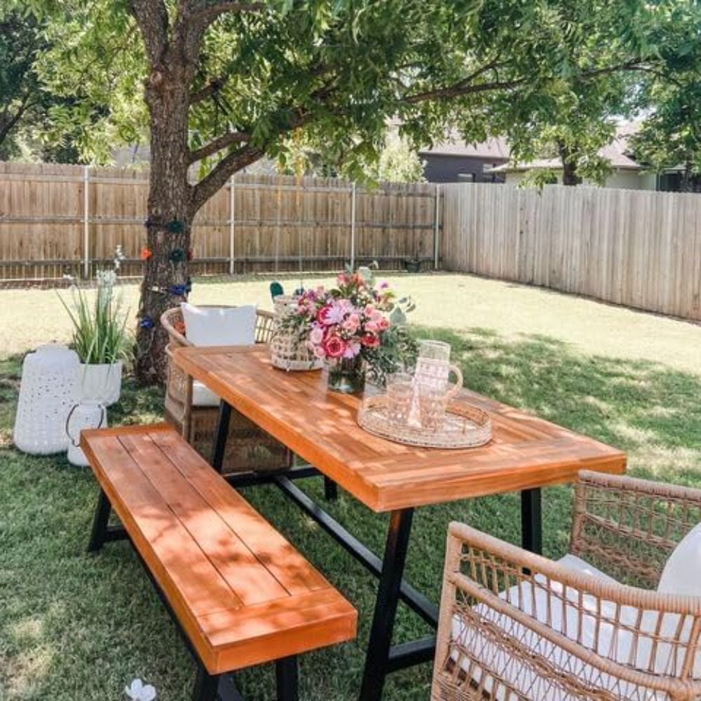 Outdoor Acacia Wood Bench, 63  - Outdoor Furniture Oil Teak avaliação e preço
