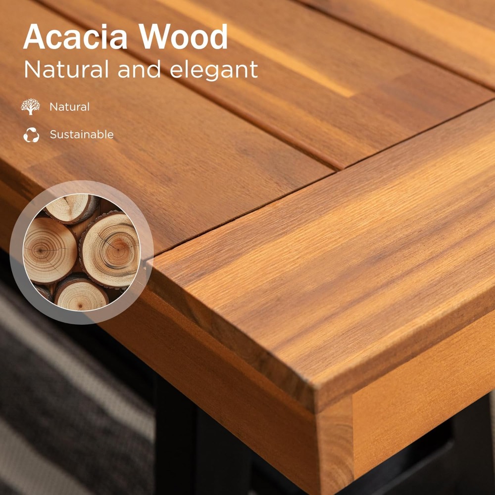 Outdoor Acacia Wood Bench, 63  - Outdoor Furniture Oil Teak avaliação e preço