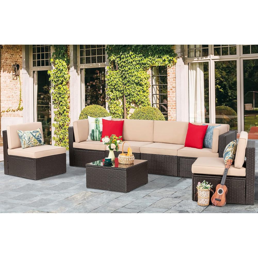 8-Piece Patio Furniture Set wi - Outdoor Furniture With Fire Pit Table avaliação e preço