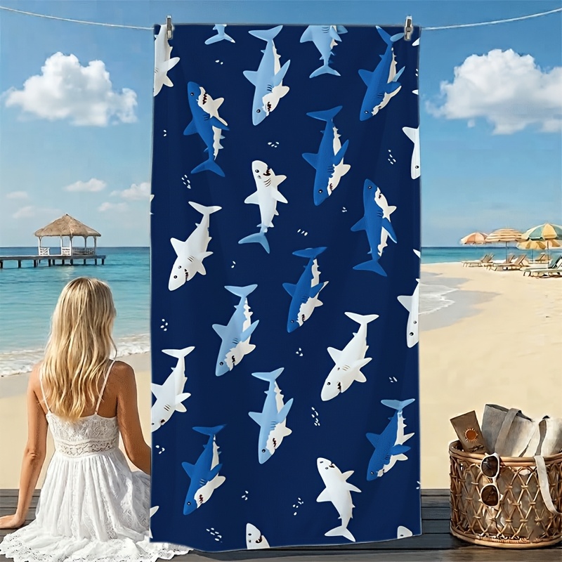 Waterproof Shark Print Beach P - Outdoor Furniture Quick Dry avaliação e preço