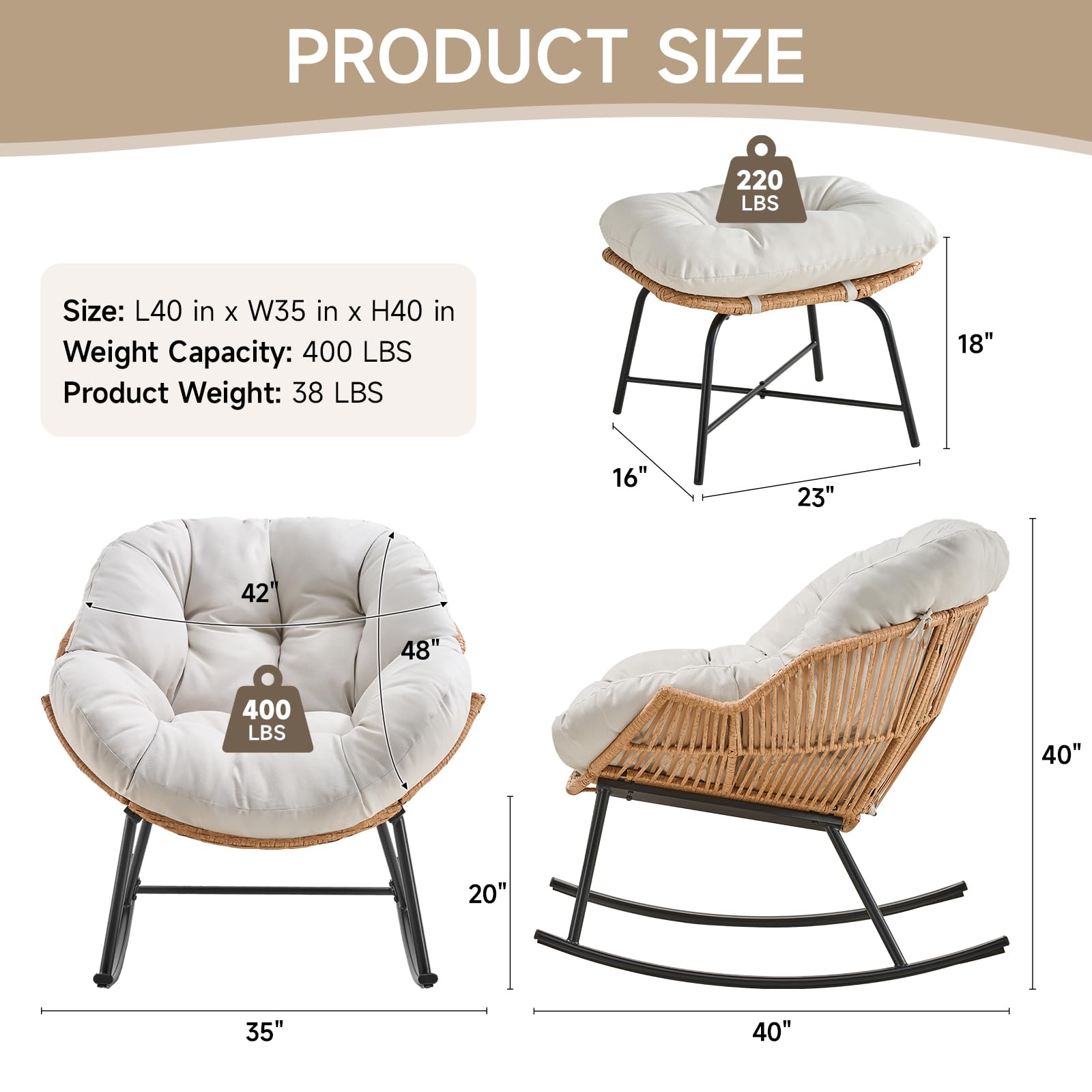 Grey Rattan Papasan Rocking Ch - Outdoor Furniture Egg Chair avaliação e preço