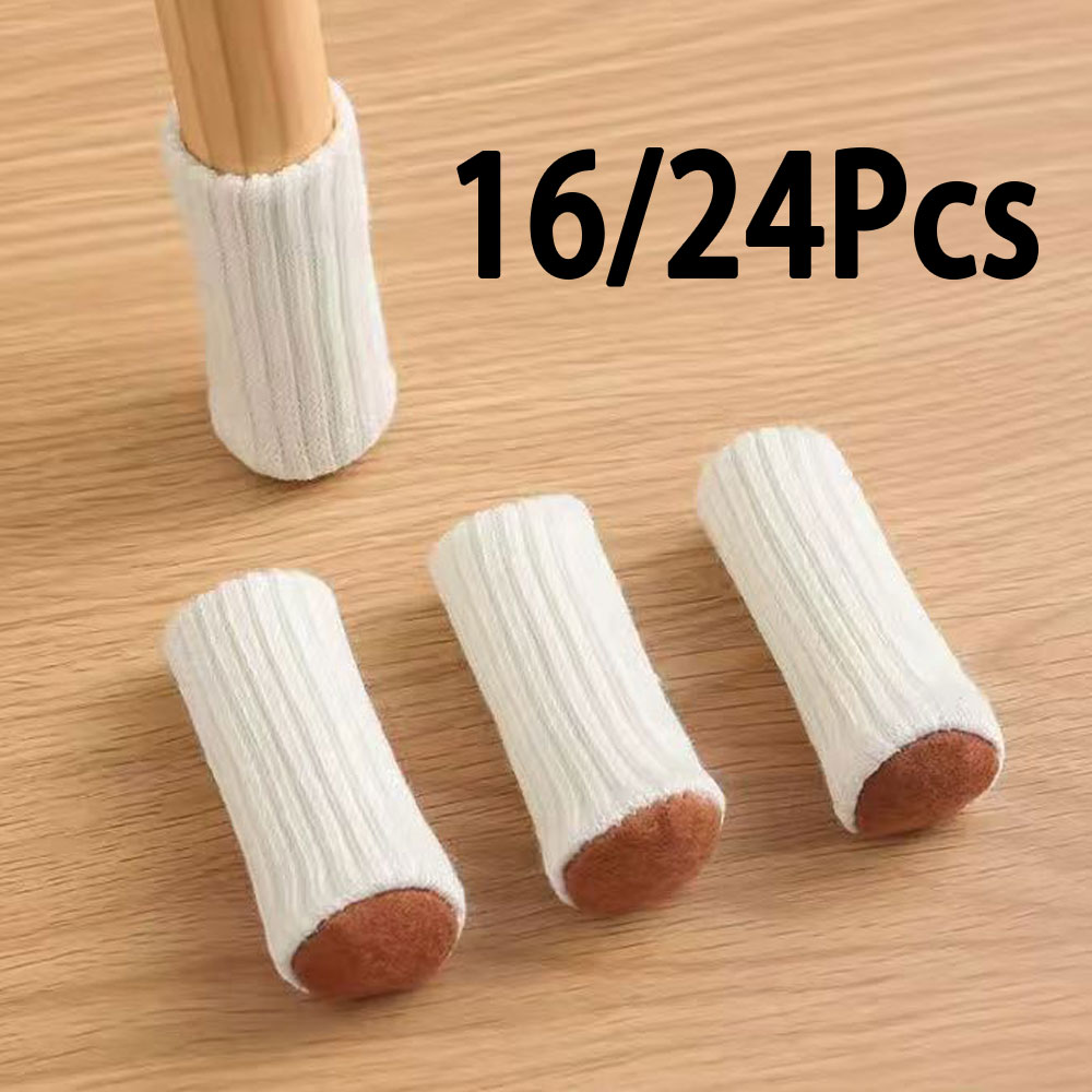 16/24Pcs Chair Legs Socks Knit - Outdoor Furniture Leg Protectors avaliação e preço