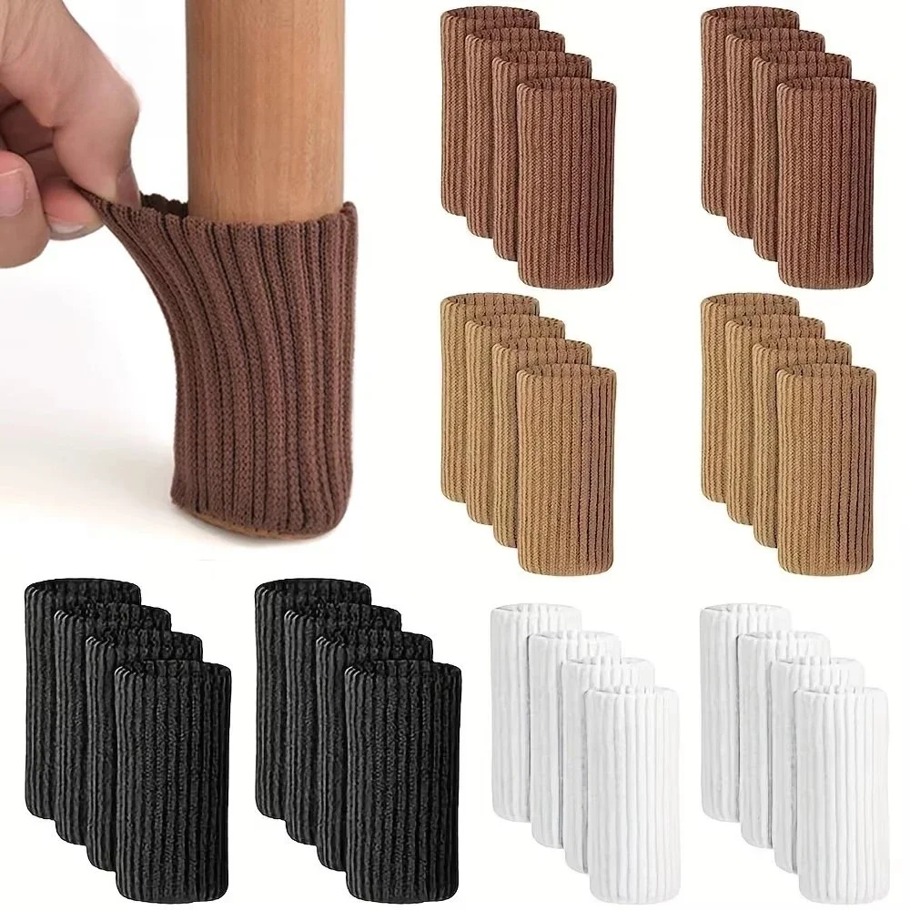 16/24Pcs Chair Legs Socks Knit - Outdoor Furniture Leg Protectors avaliação e preço