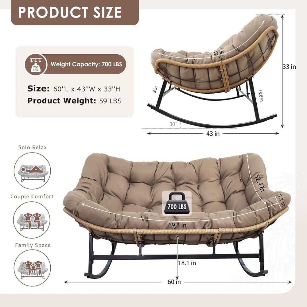 Double Rocking Chairs, Oversiz - Outdoor Furniture Egg Chair avaliação e preço