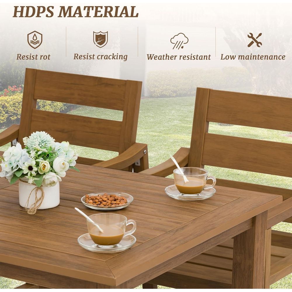 5-Piece Outdoor Dining Set, Pa - Outdoor Furniture Oil Teak avaliação e preço