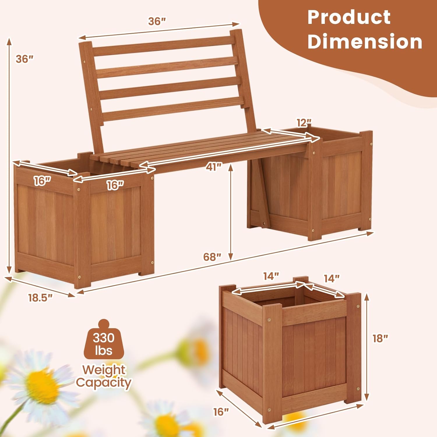 2-in-1 Wood Outdoor Bench with - Outdoor Furniture Oil Teak avaliação e preço