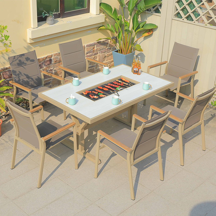 Hot Sale Cast Aluminum Fire Pi - Outdoor Furniture With Fire Pit Table avaliação e preço