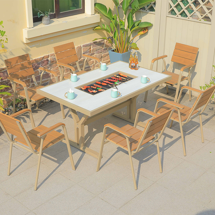 Hot Sale Cast Aluminum Fire Pi - Outdoor Furniture With Fire Pit Table avaliação e preço