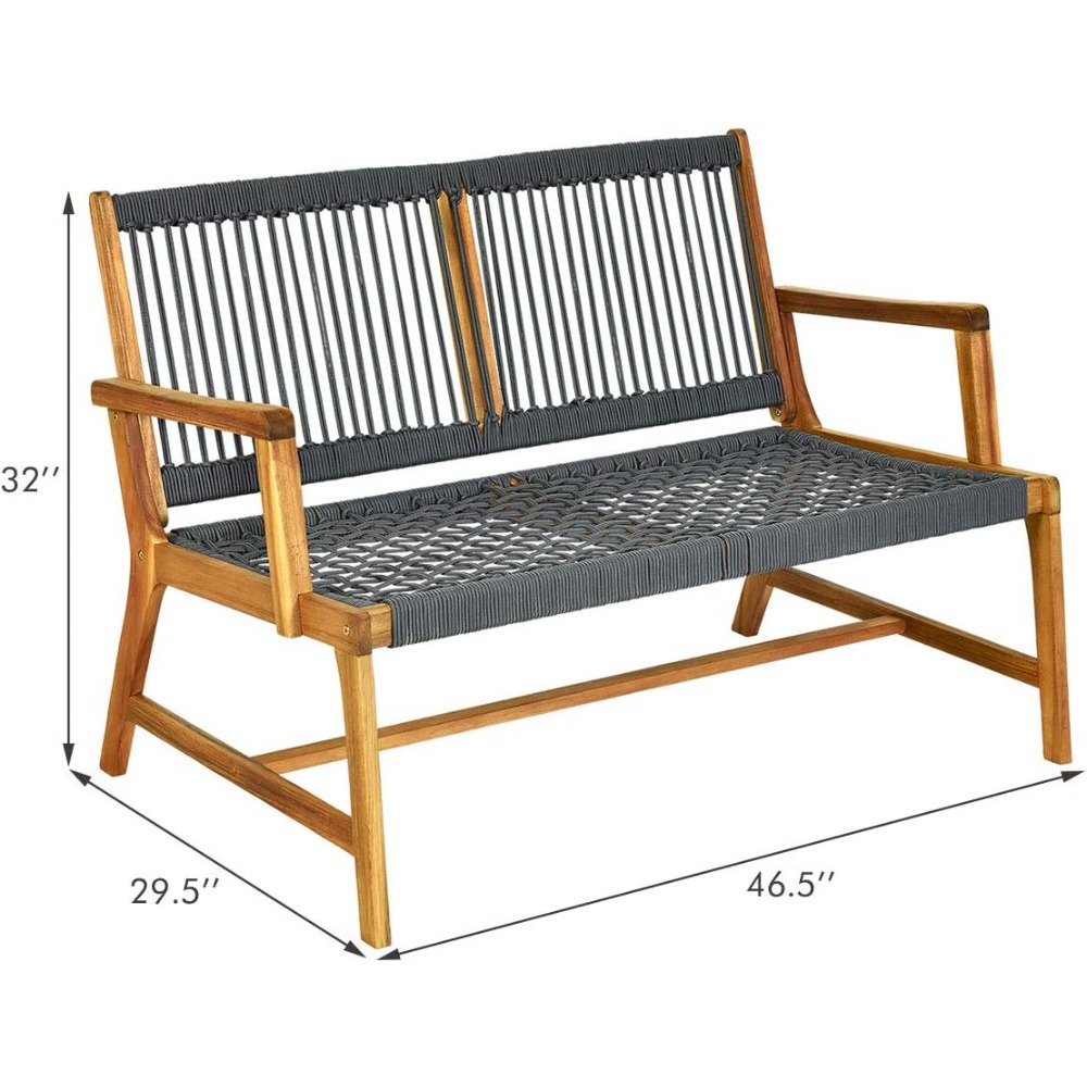 2-Person Patio Acacia Wood Ben - Outdoor Furniture Oil Teak avaliação e preço
