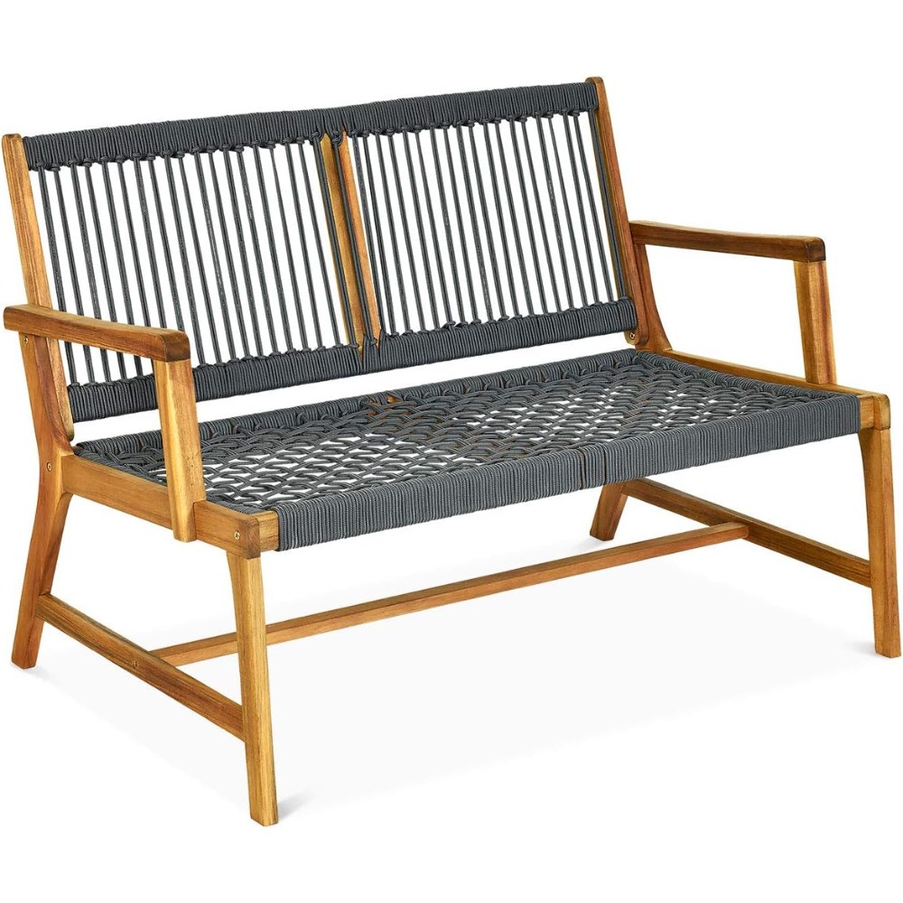 2-Person Patio Acacia Wood Ben - Outdoor Furniture Oil Teak avaliação e preço