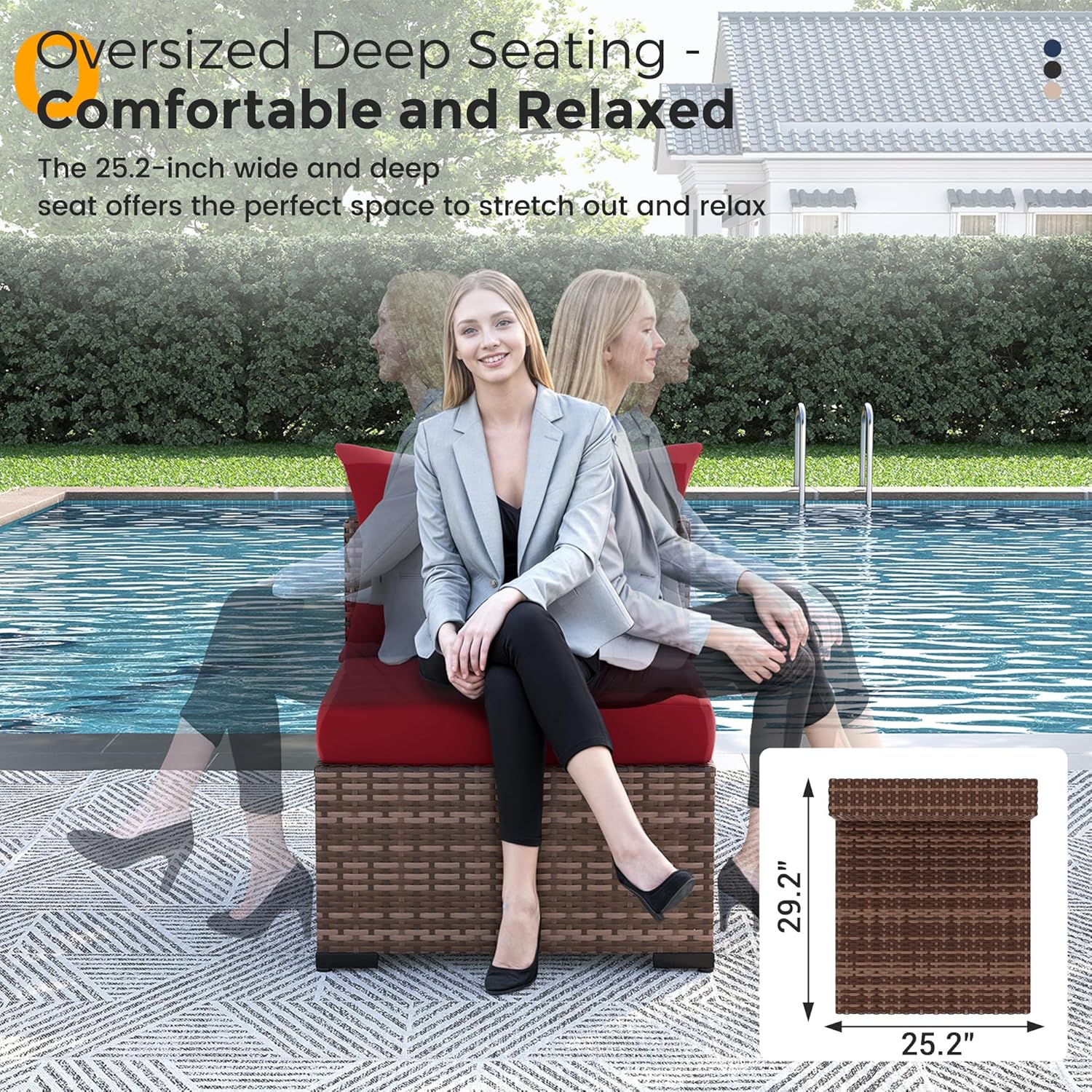 8pc All-Weather Wicker Section - Outdoor Furniture With Fire Pit Table avaliação e preço