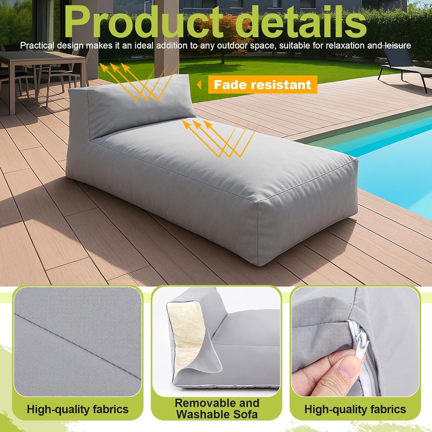 Outdoor Bean Bag Lounger Chair - Outdoor Daybed Sofa avaliação e preço