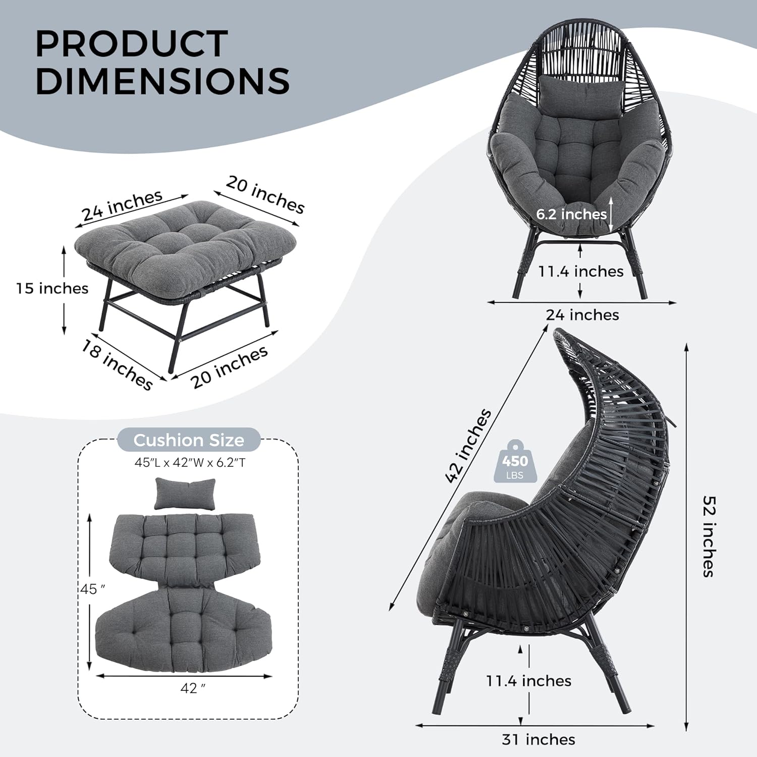 Wicker Outdoor Egg Chair with  - Outdoor Furniture Egg Chair avaliação e preço