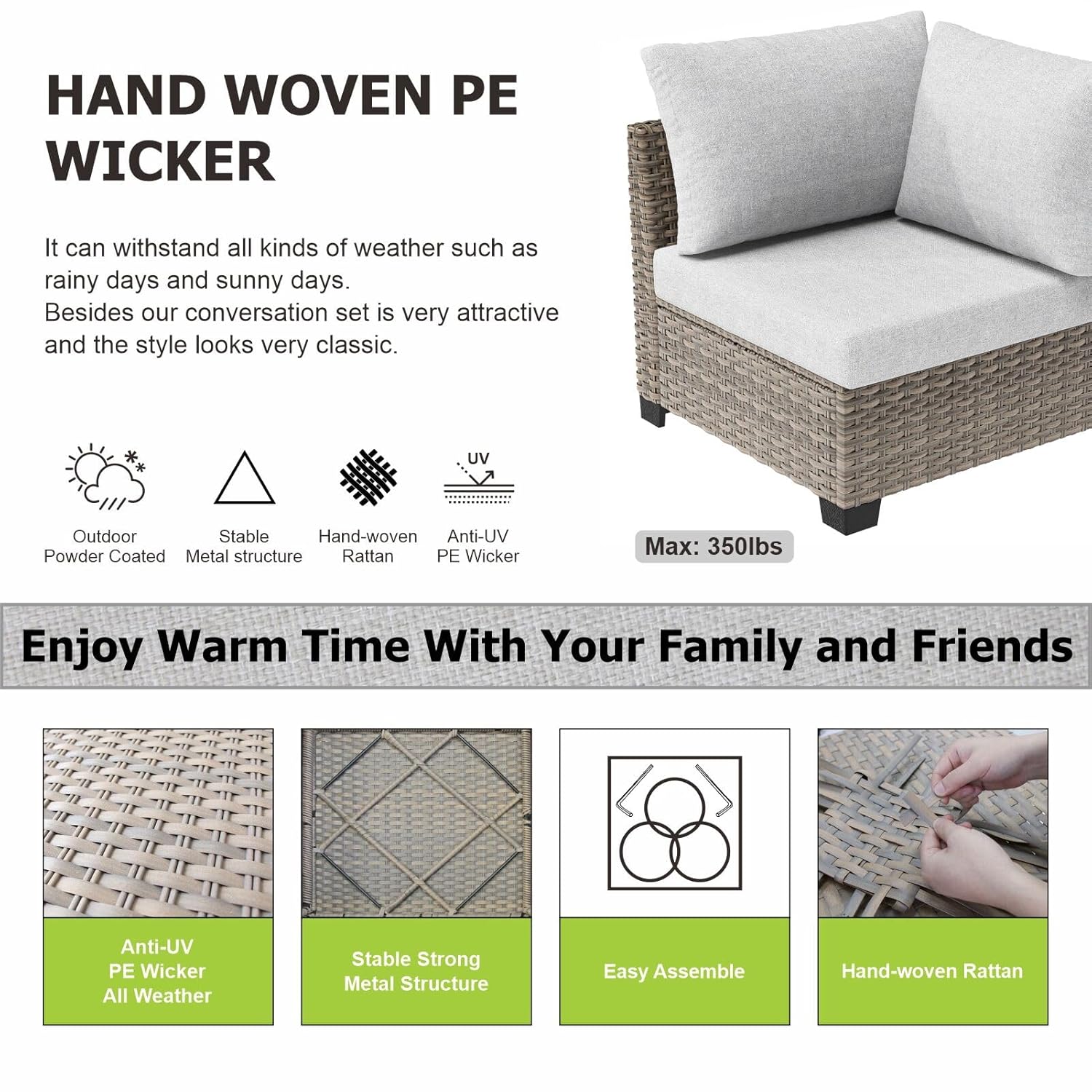 7 Piece Outdoor Sectional Sofa - Outdoor Furniture With Fire Pit Table avaliação e preço