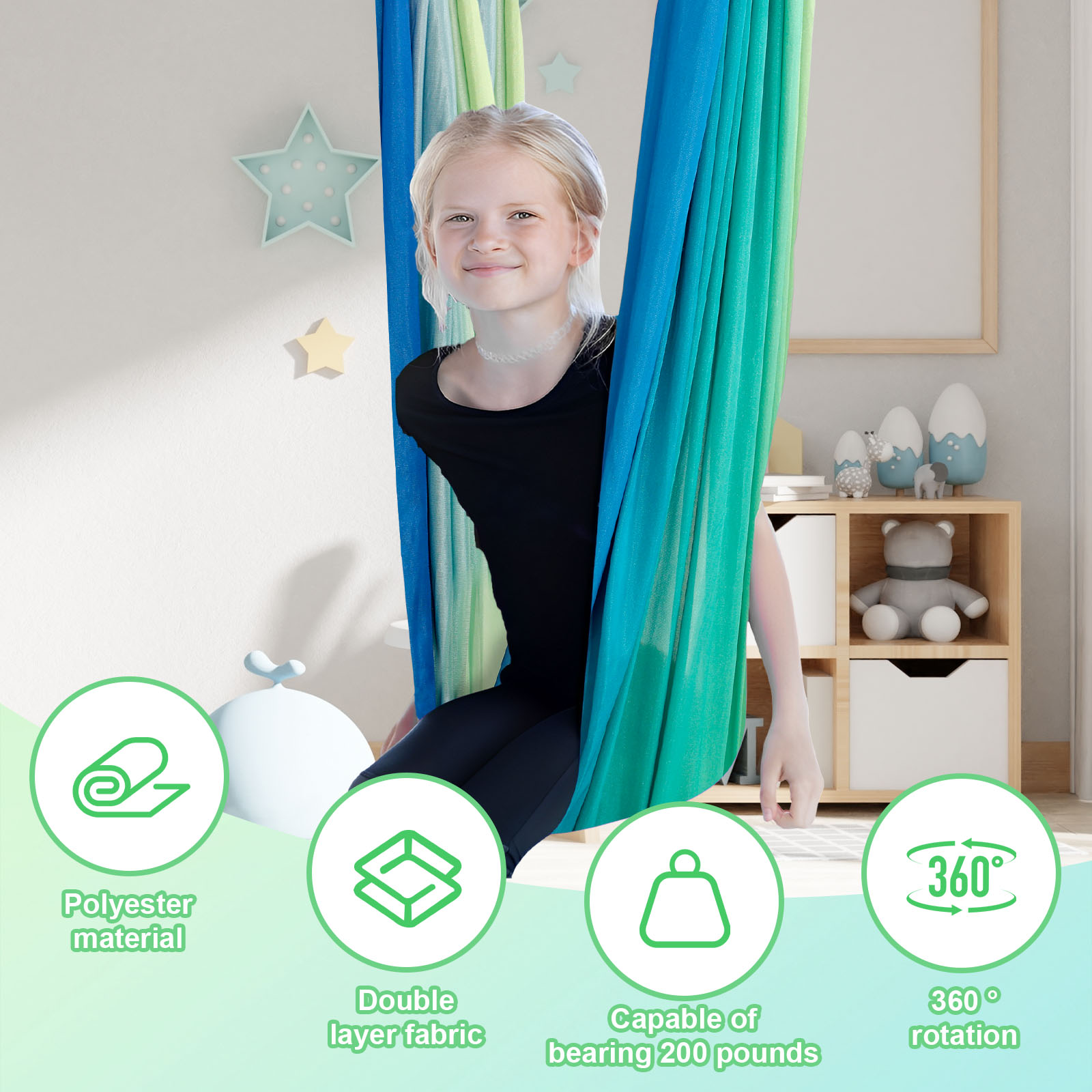 Kids Sensory Swings Double Lay - Outdoor Furniture Kids avaliação e preço