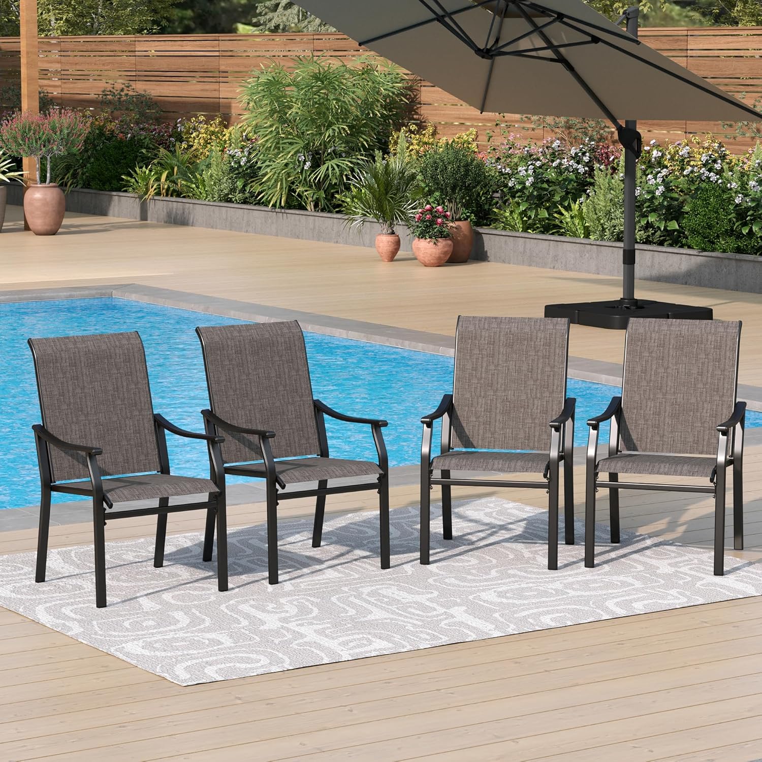 Textilene Metal Outdoor Dining - Outdoor Furniture Quick Dry avaliação e preço