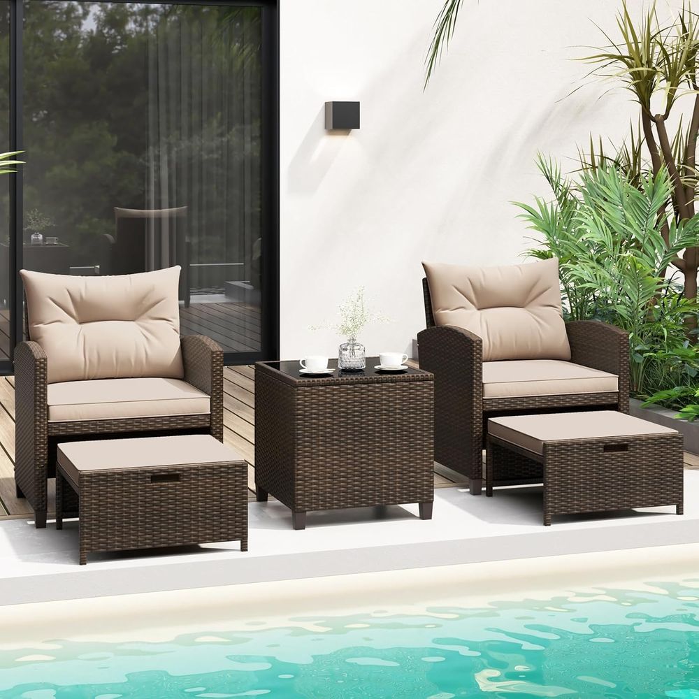 5-Piece Outdoor Patio Furnitur - Outdoor Furniture Lounge Chair avaliação e preço