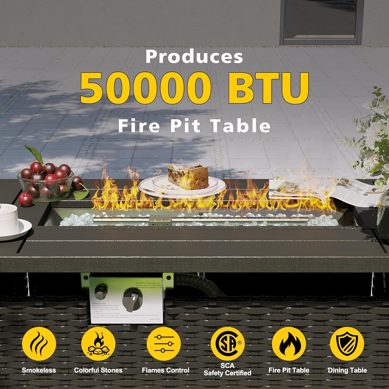 Patio Furniture Set with Fire  - Outdoor Furniture With Fire Pit Table avaliação e preço