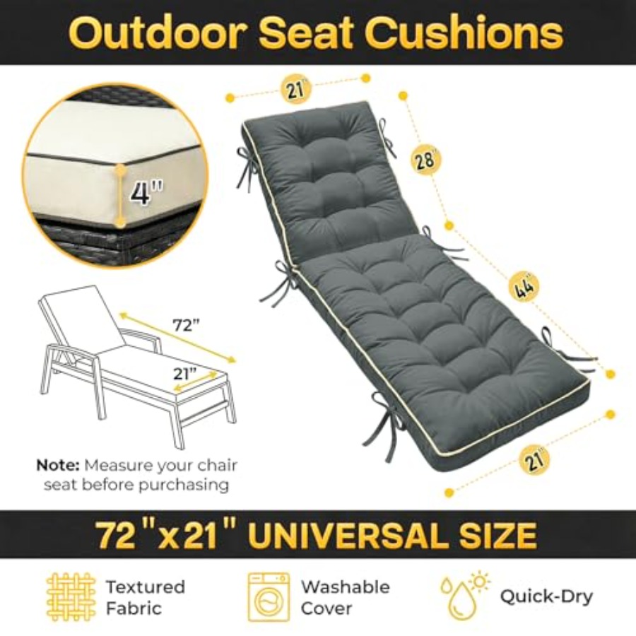 x21 Folding Chaise Lounge Cush - Outdoor Furniture Quick Dry avaliação e preço