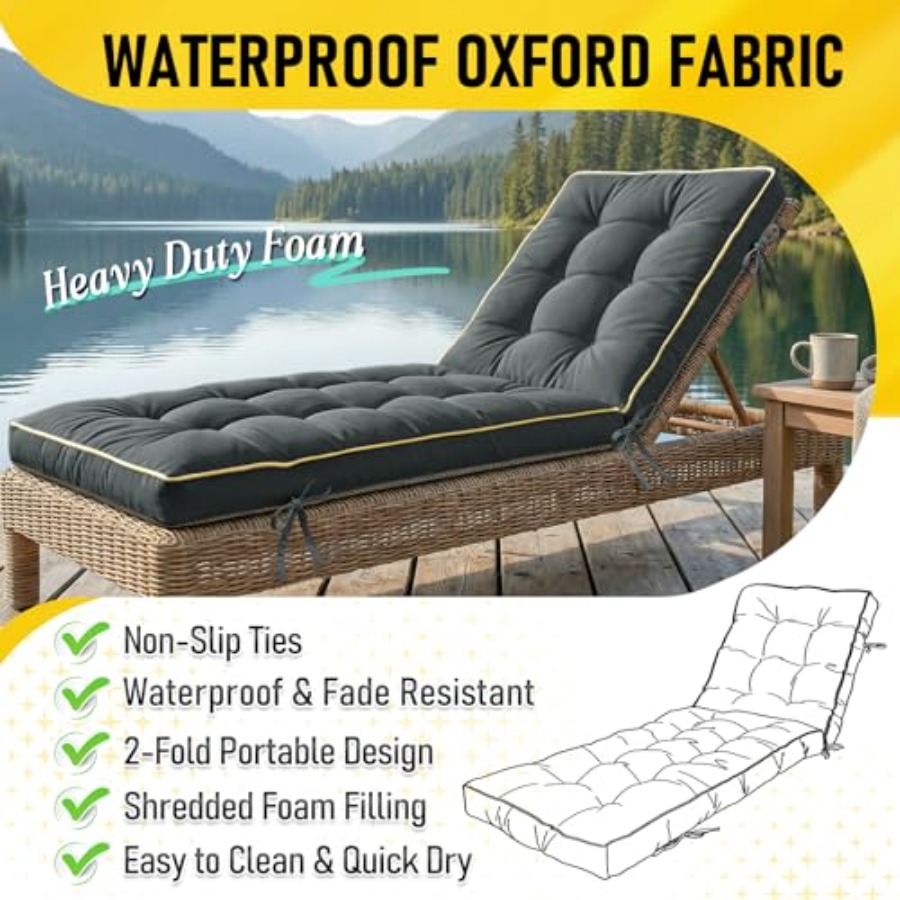 x21 Folding Chaise Lounge Cush - Outdoor Furniture Quick Dry avaliação e preço