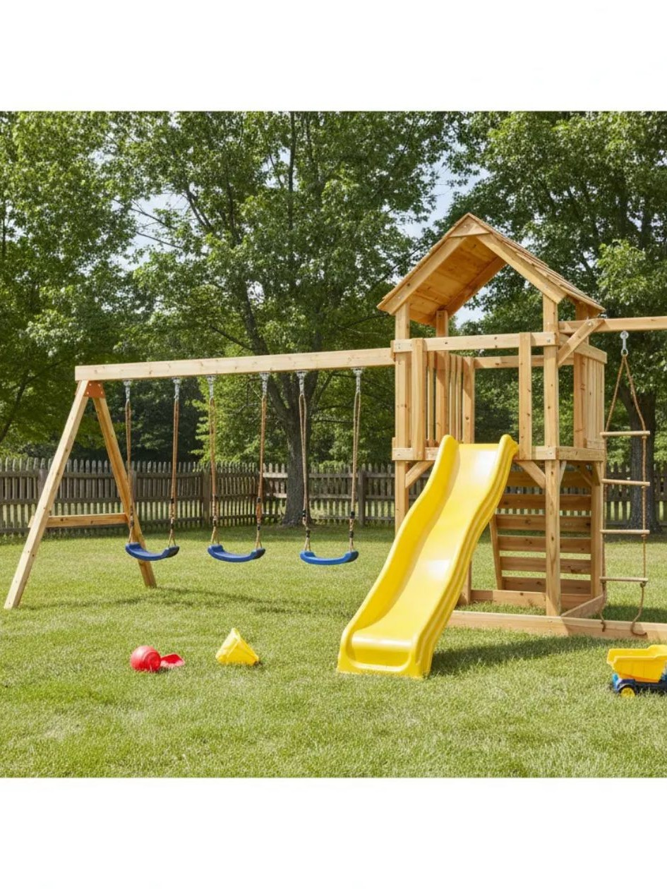 Children Swing Kids Wooden Gar - Outdoor Furniture Kids avaliação e preço