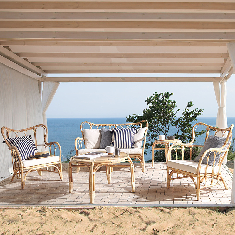 Custom Natural Real Rattan Sof - Outdoor Furniture Indonesia avaliação e preço