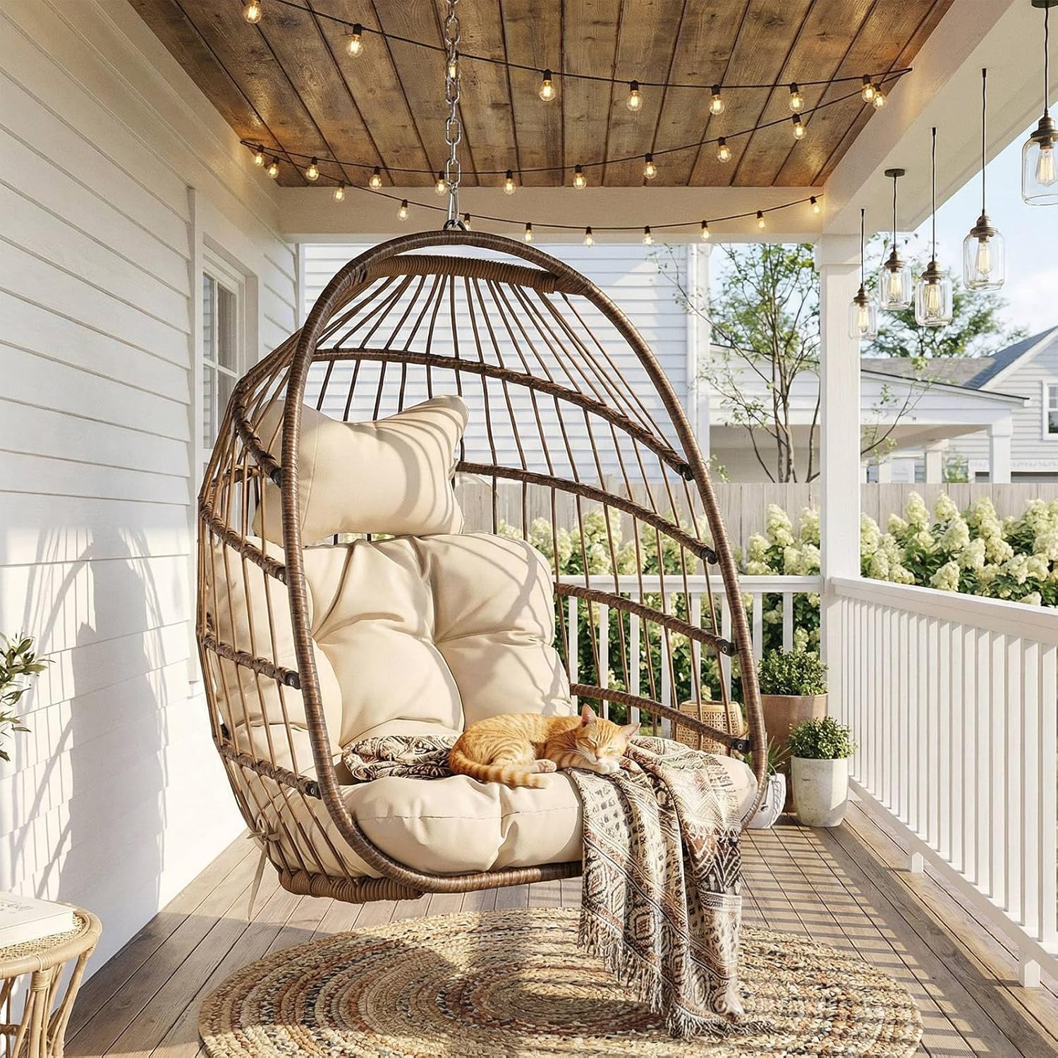 Outdoor Hanging Egg Chair With - Outdoor Furniture Egg Chair avaliação e preço