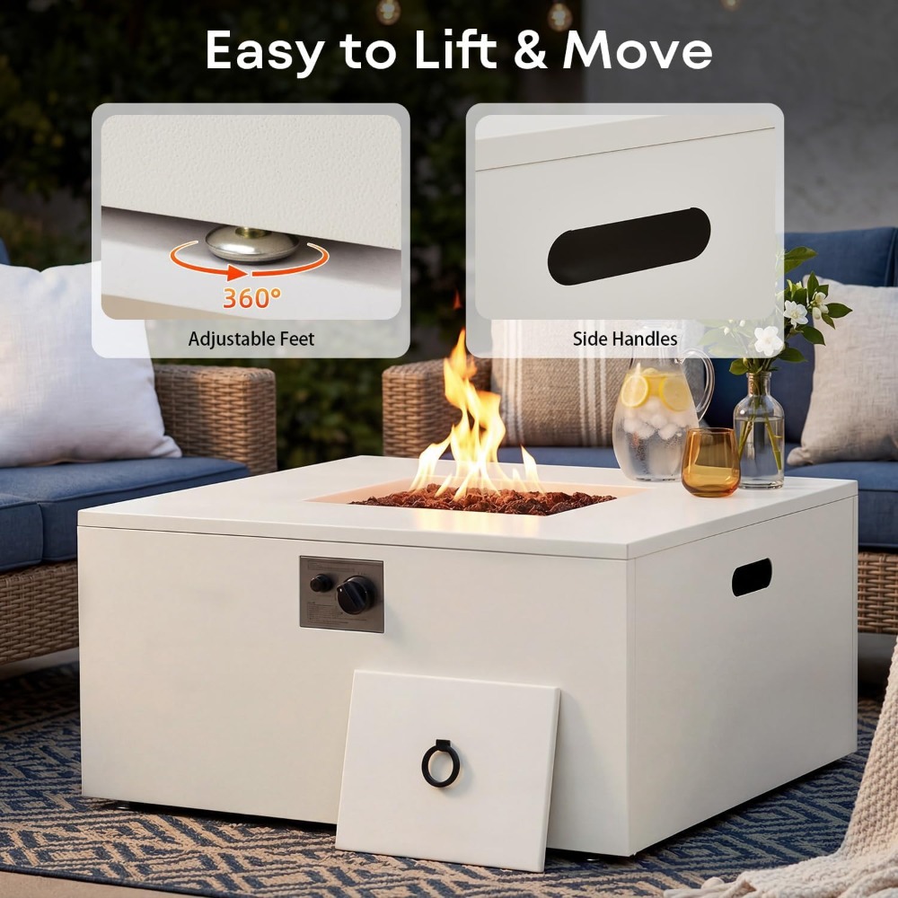8-Piece Half-Moon Curved Patio - Outdoor Furniture With Fire Pit Table avaliação e preço