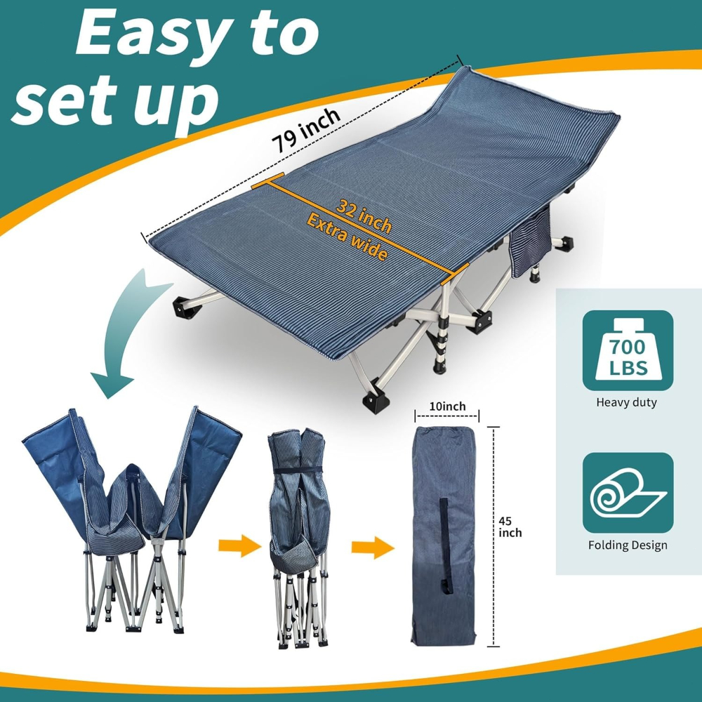 XXL Oversize Camping Cot, 79×3 - Outdoor Daybed Sofa avaliação e preço