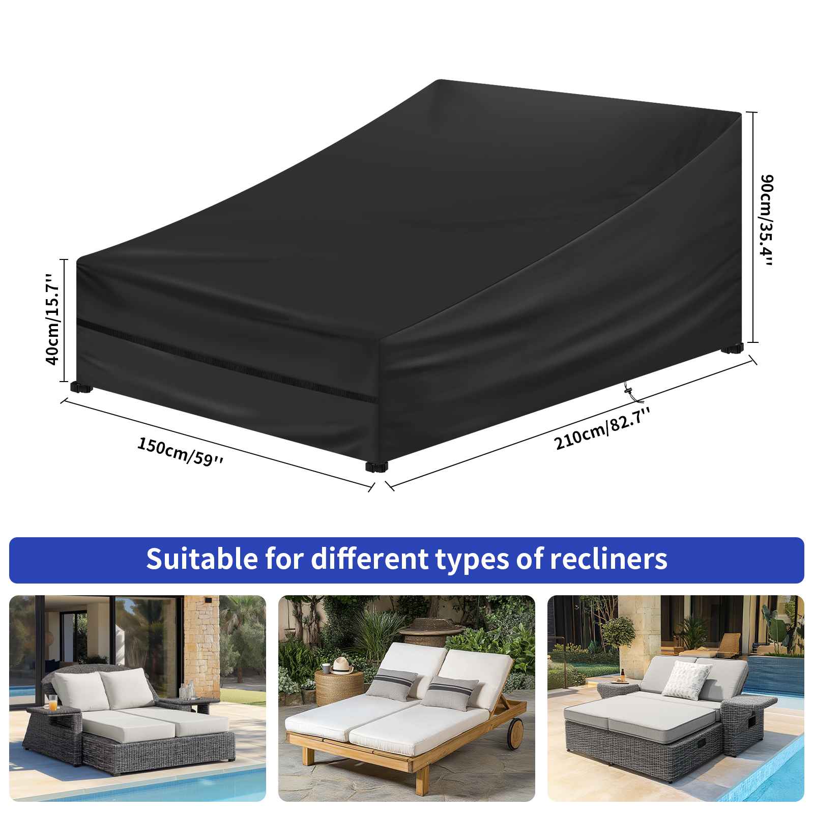 Waterproof Double/Single Wide  - Outdoor Furniture Lounge Chair avaliação e preço