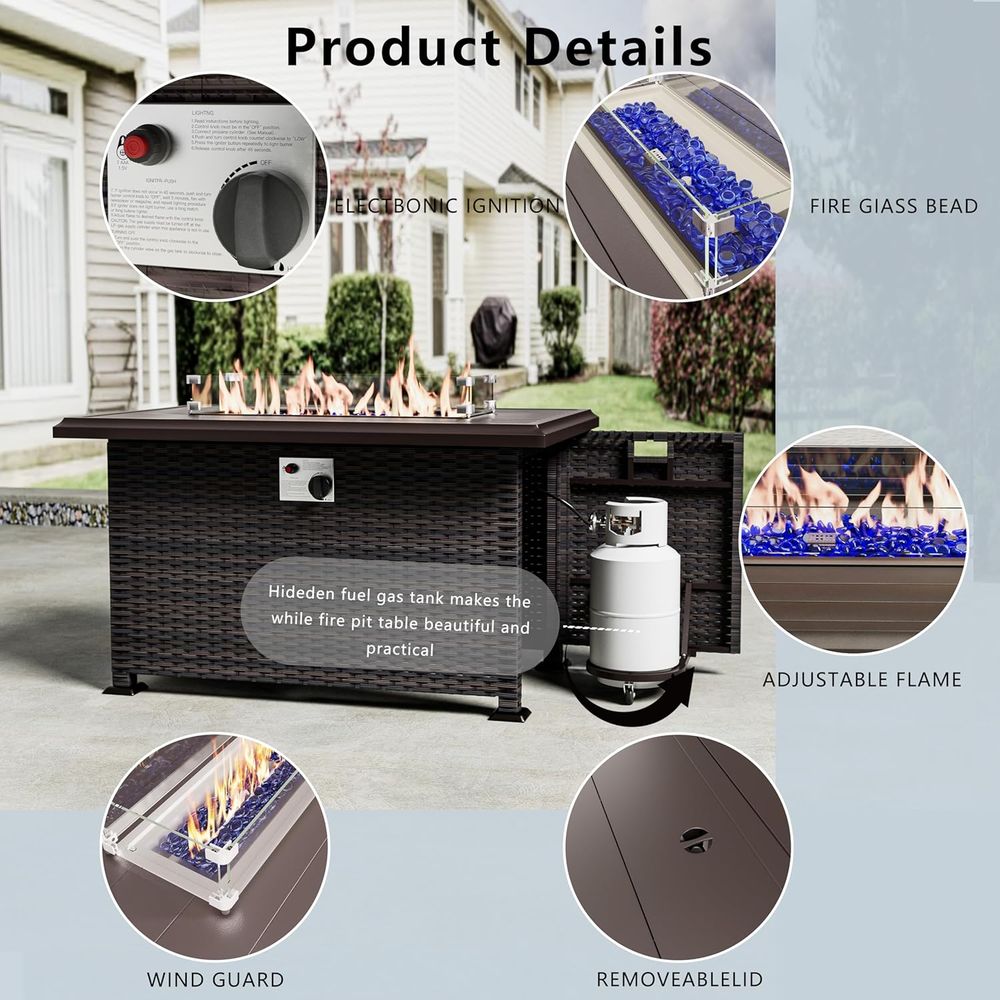 13-Piece Outdoor Sectional Pat - Outdoor Furniture With Fire Pit Table avaliação e preço