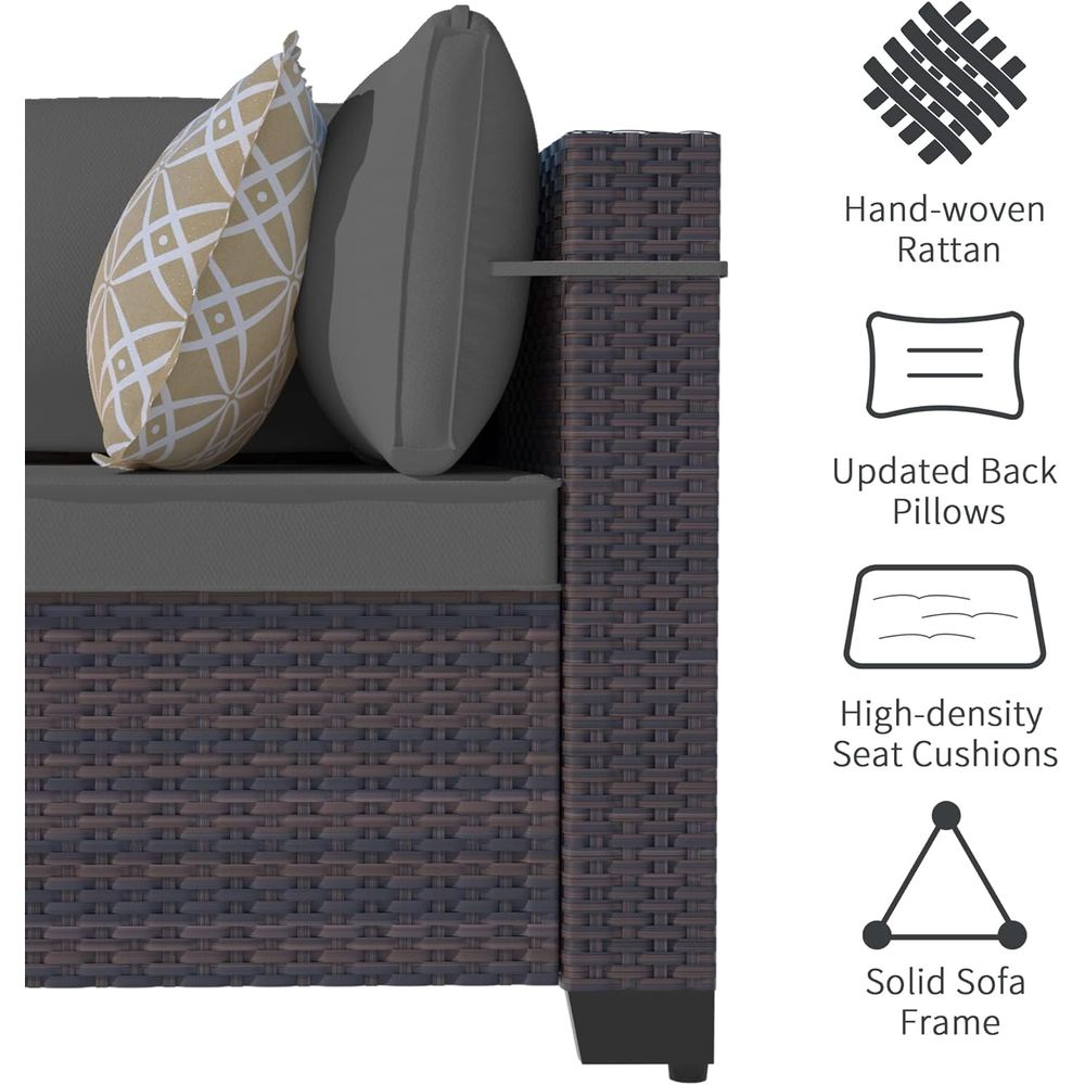 13-Piece Outdoor Sectional Pat - Outdoor Furniture With Fire Pit Table avaliação e preço