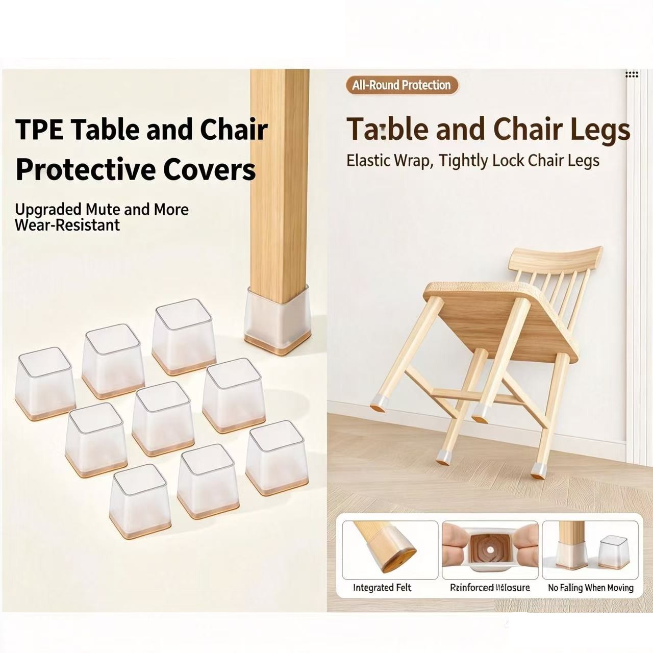 8/16/24PCS Frosted Square Furn - Outdoor Furniture Leg Protectors avaliação e preço