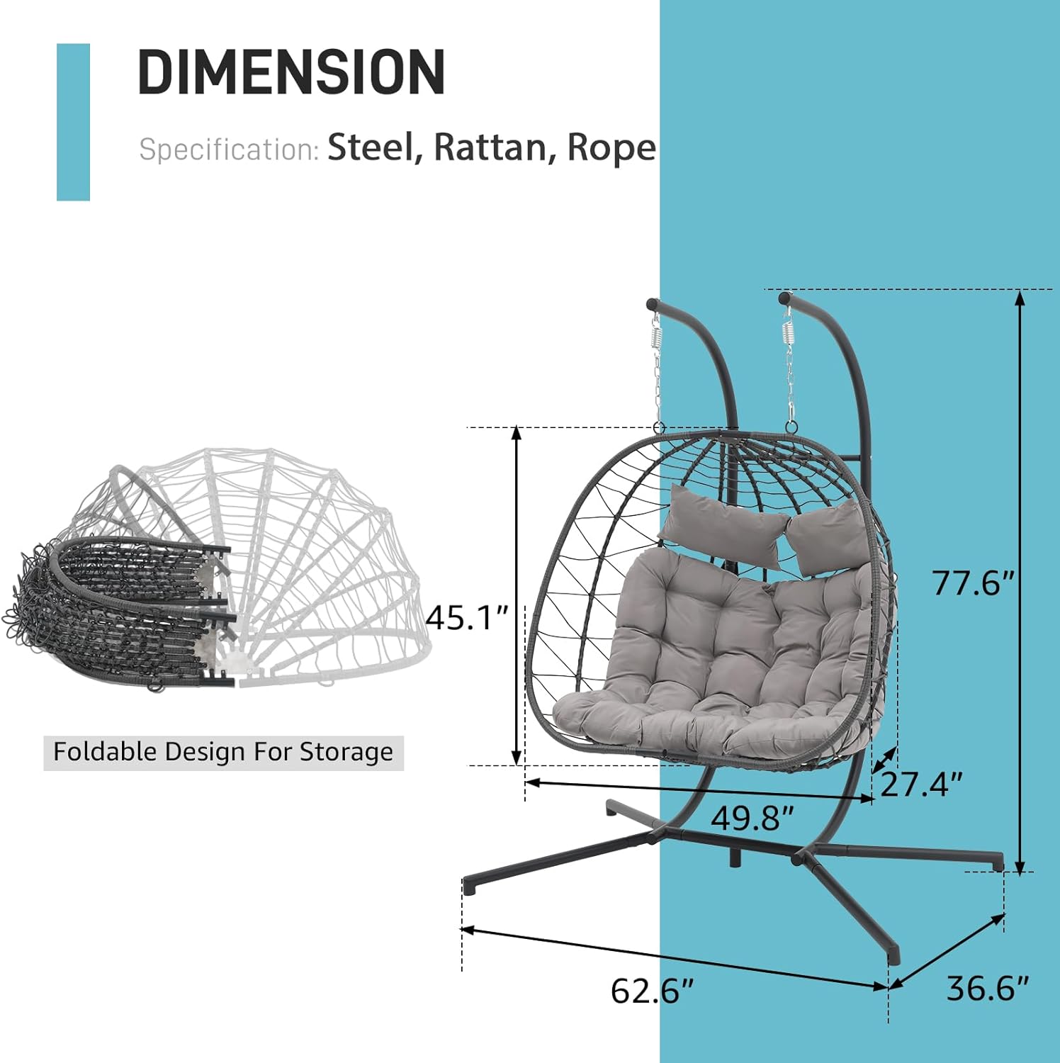 Double Egg Swing Chair with St - Outdoor Furniture Egg Chair avaliação e preço