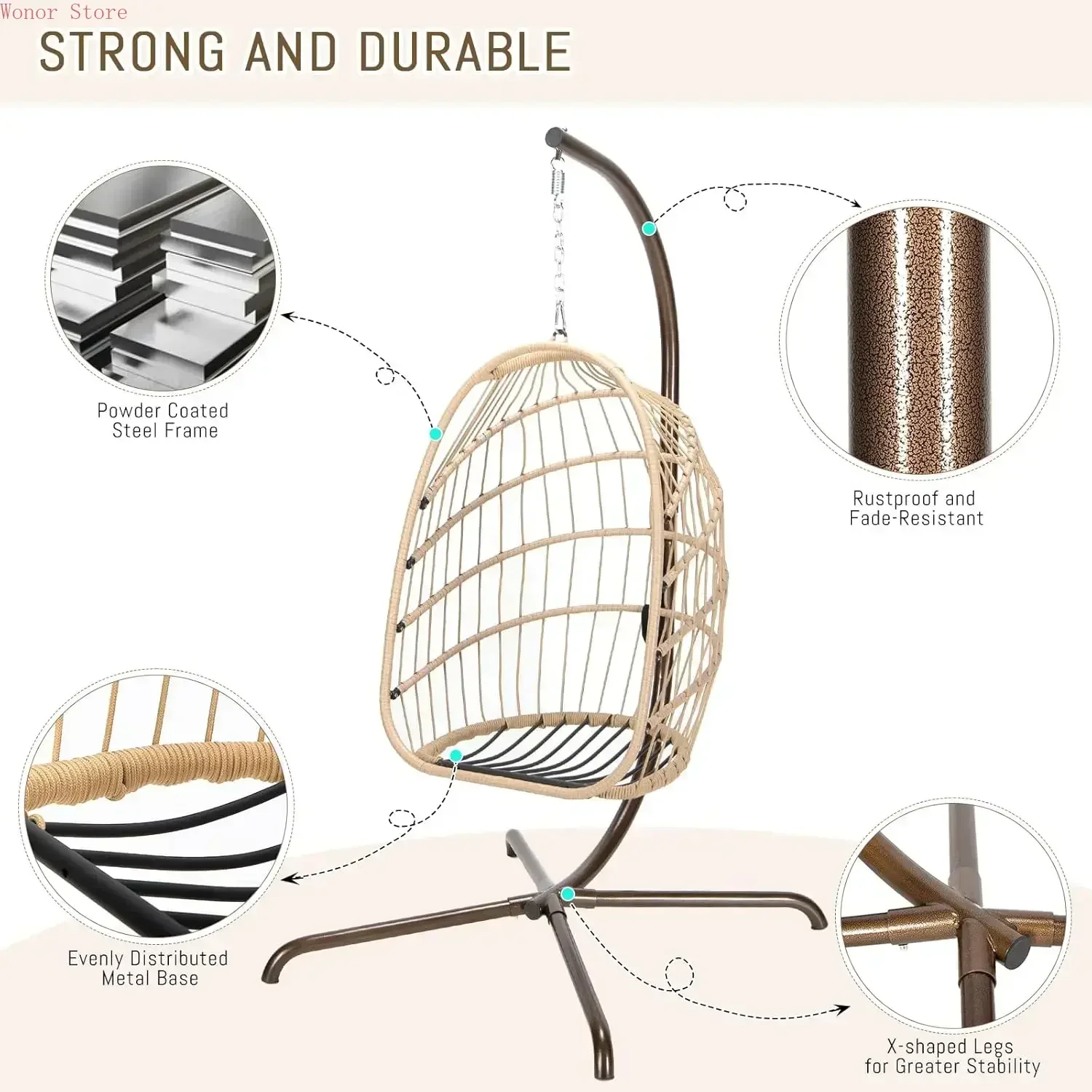 Outdoor Swing Egg Chair with S - Outdoor Furniture Egg Chair avaliação e preço