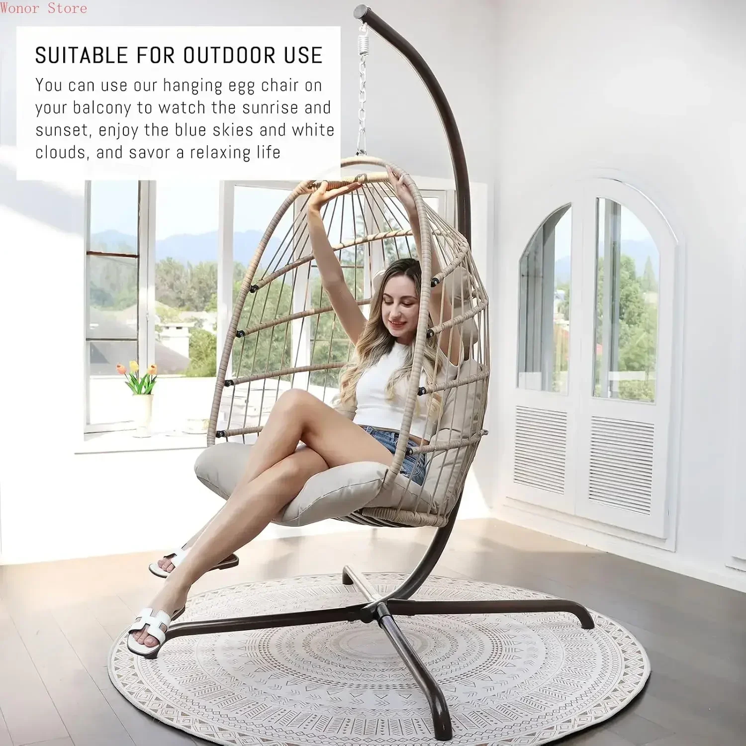 Outdoor Swing Egg Chair with S - Outdoor Furniture Egg Chair avaliação e preço