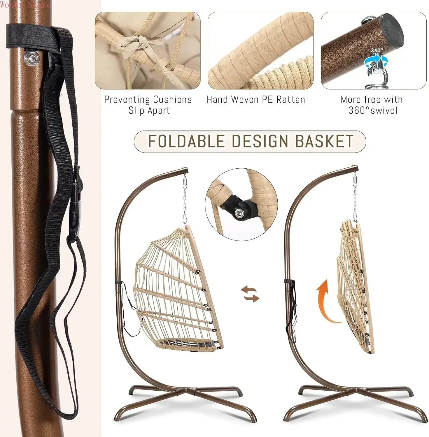 Outdoor Swing Egg Chair with S - Outdoor Furniture Egg Chair avaliação e preço