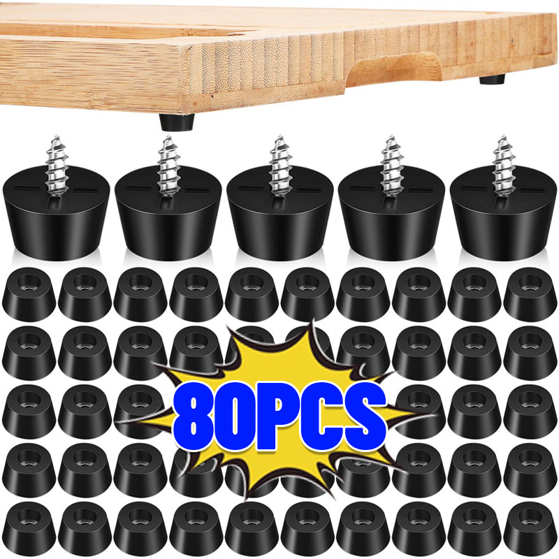 80/8Pcs Black Rubber Feet Pads - Outdoor Furniture Leg Protectors avaliação e preço