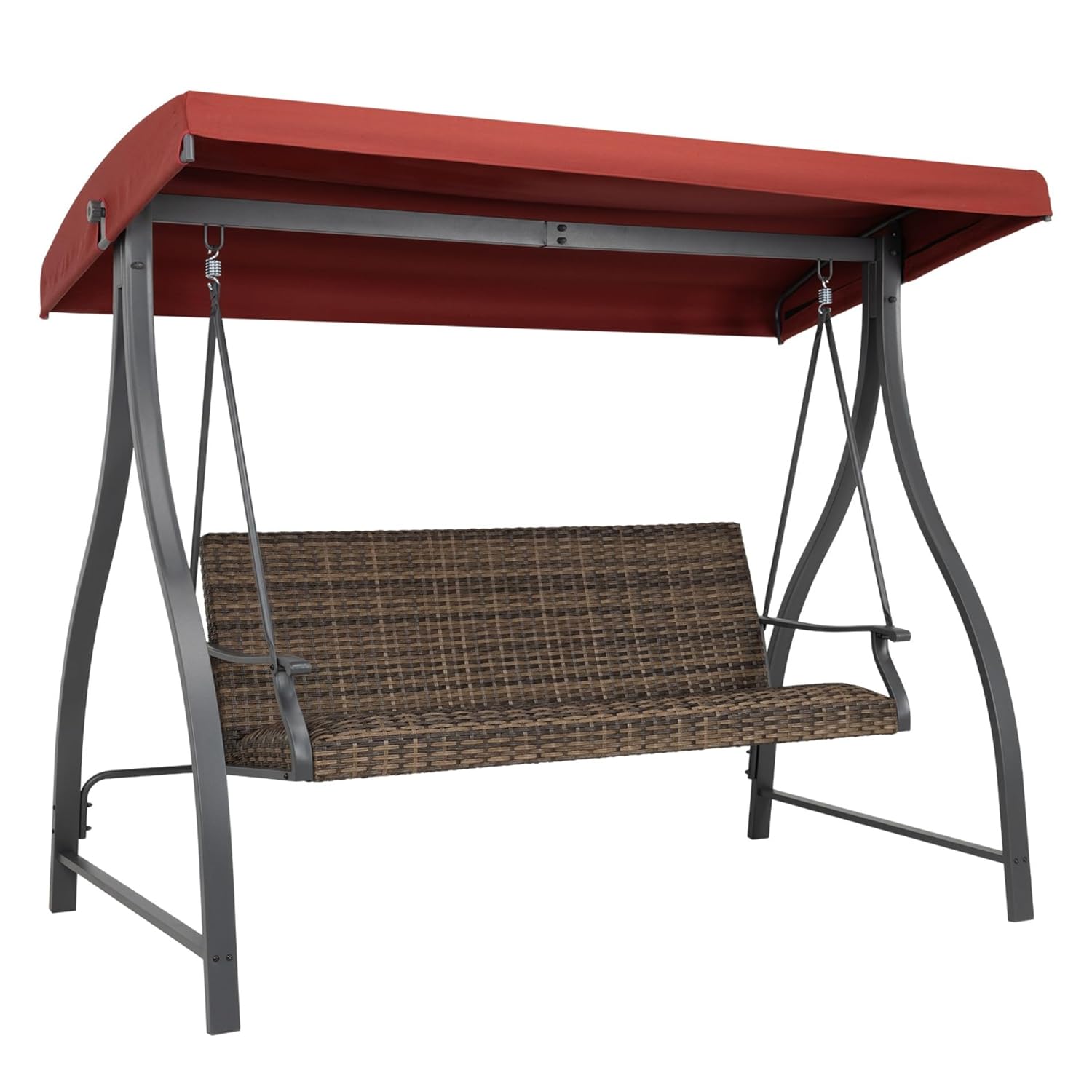 3-Seat Outdoor Porch Swing Adj - Outdoor Furniture Quick Dry avaliação e preço