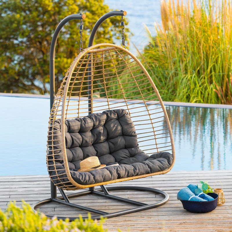 Luxury 2-Seater Hanging Chairs - Outdoor Furniture Egg Chair avaliação e preço